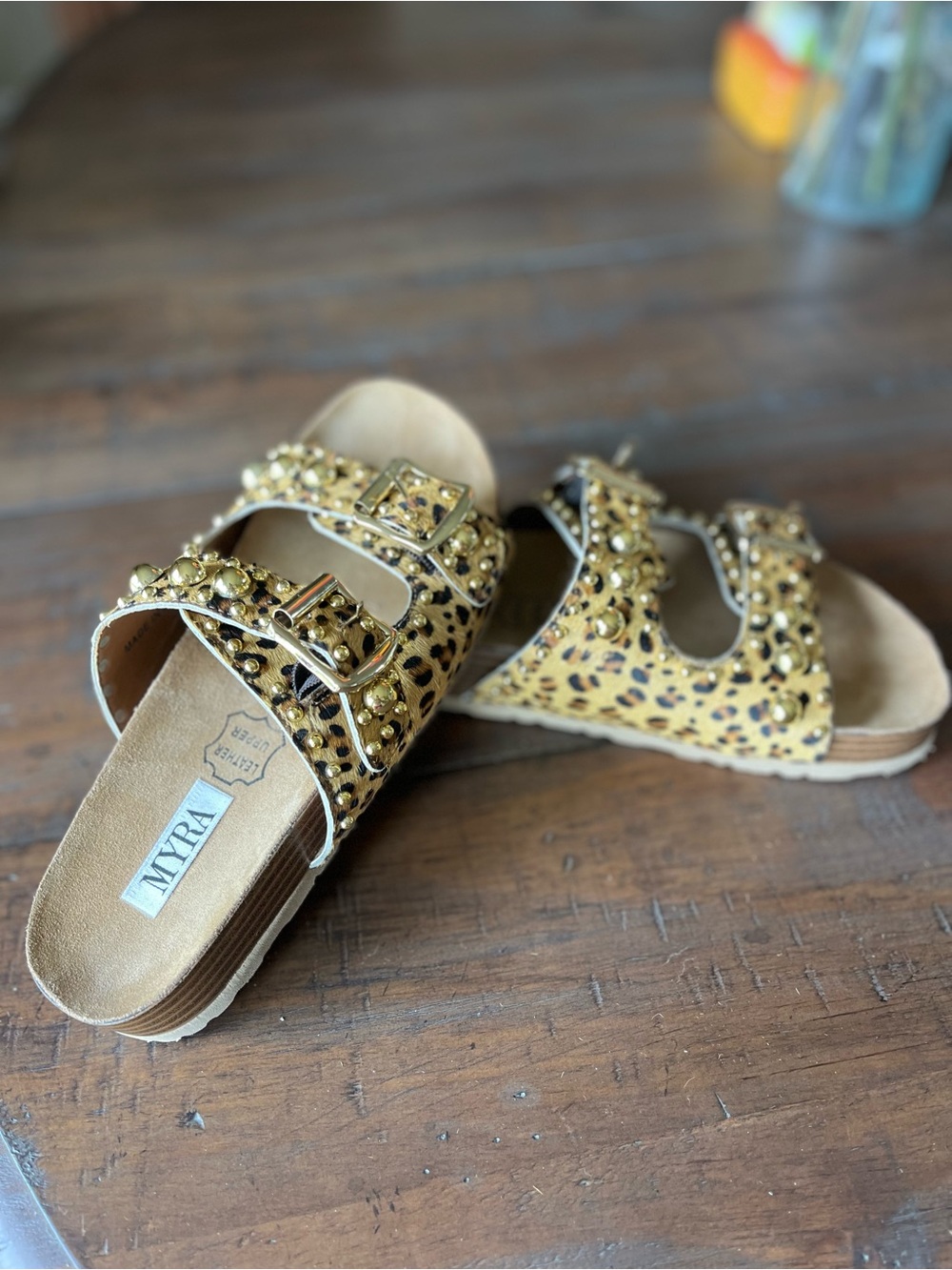 Myra Bag Ladies Cheetah Print Crum Slide Sandals - Picture 3 of 14